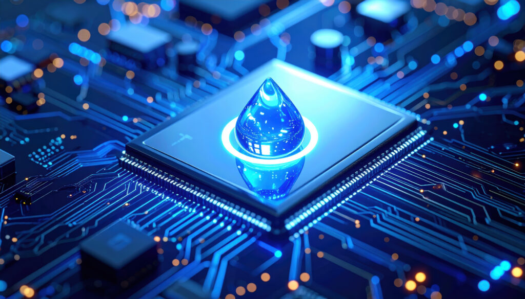 半導体と水のイメージ